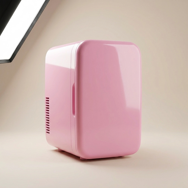 Mini Frigo 6L Boissons & Snacks - coloris Rose, vue studio