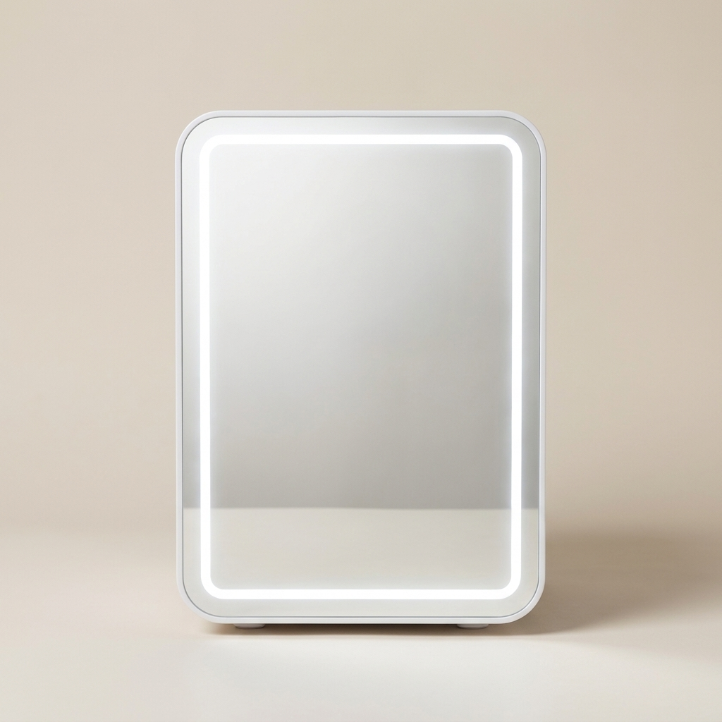 Mini Frigo Skincare 4L avec Miroir LED - vue de face en studio